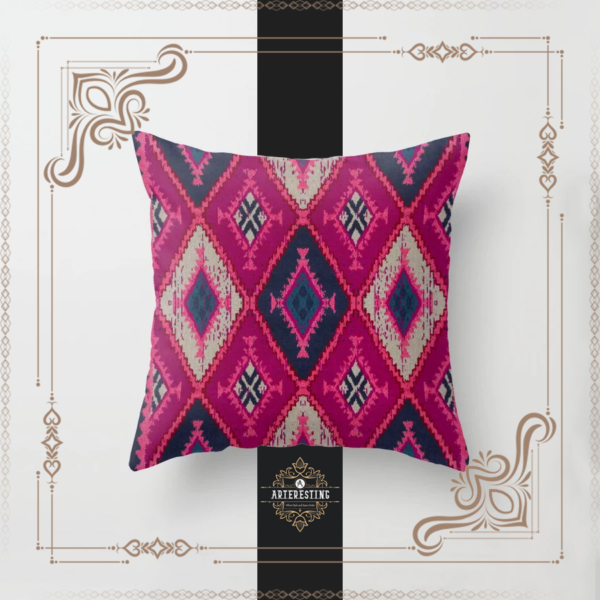 Amethyst Splendor: Bohemian Moroccan Heritage Art Throw Pillow