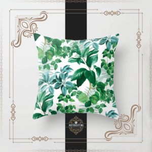 Green Leaves, Lovely Seamless Green Plants Illustration Throw Pillow