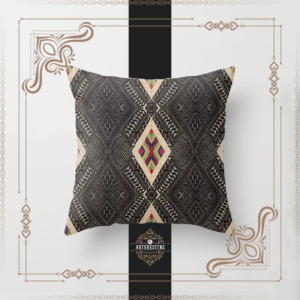 Mosaic Mirage: Geometric Bohemian Moroccan Art Throw Pillow