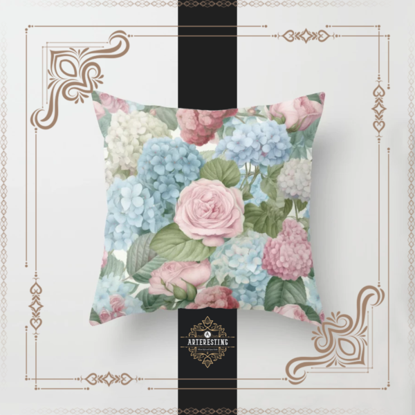 Blossoms in Pastel Harmony: A Lovely Floral Garden Throw Pillow