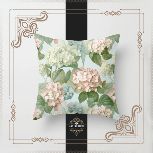 Verdant Serenity: Watercolor Garden Oasis Throw Pillow