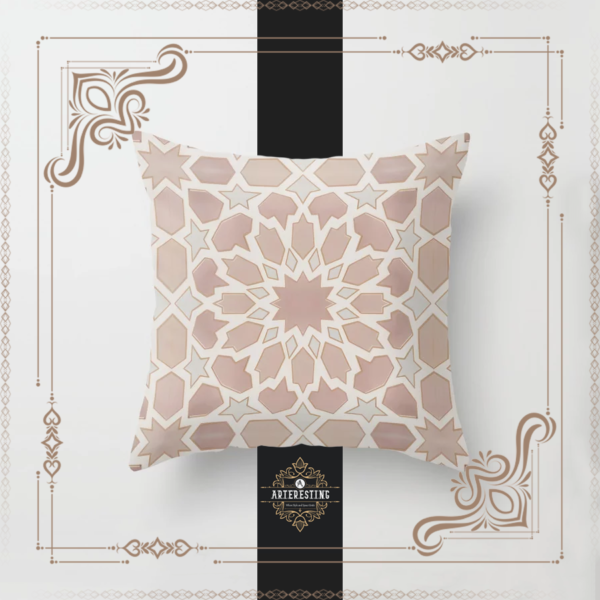 Mosaic Memories: Geometric Andalusian Zellige Throw Pillow