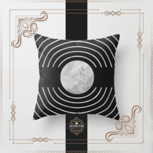 "LUNA" Black and White Abstract Minimalist Style Throw Pillow