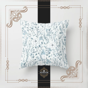 Sapphire Serenity: Ethereal Watercolor Blooms Throw Pillow