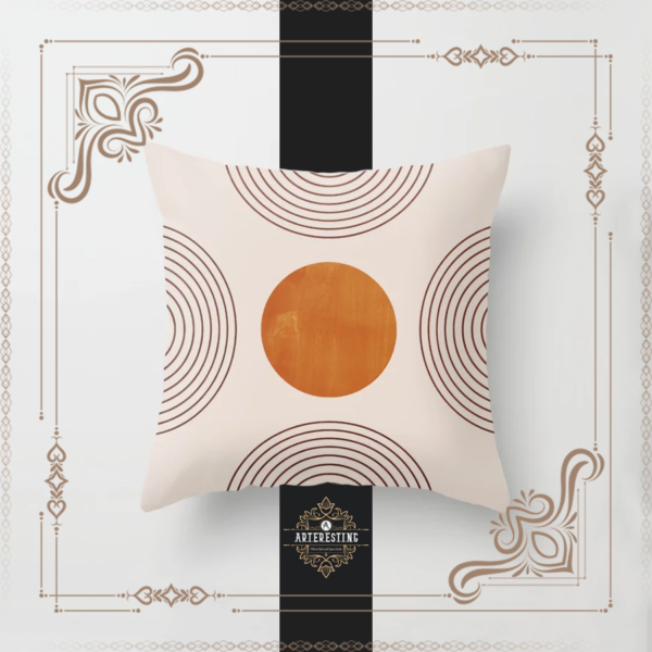 Bohemian Desert Style Minimalist Abstract Artwork Throw Pillow