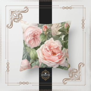 Rosy Blooms: Pink Roses in the Green Garden Throw Pillow