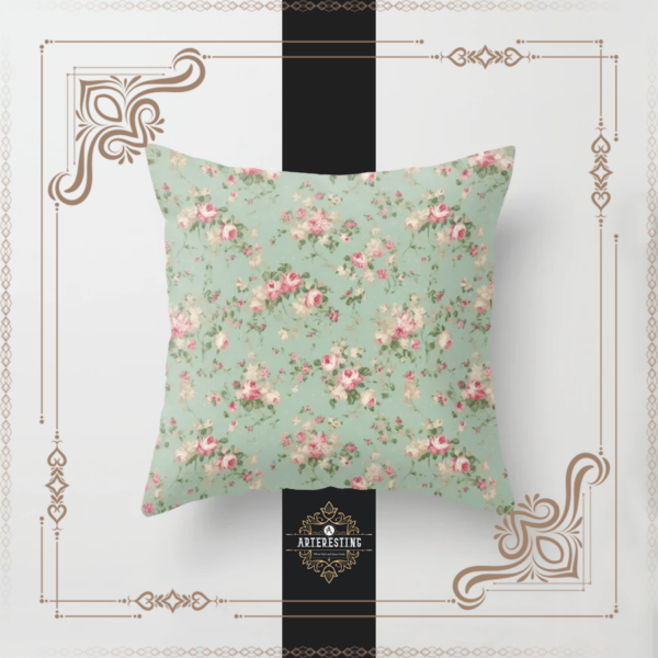 Blossom Reverie: Vintage Mid-Century Cottage Florals Throw Pillow