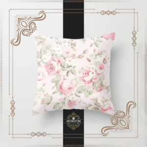 Pink Petal Serenade: Vintage Mid-Century Cottage Florals Throw Pillow