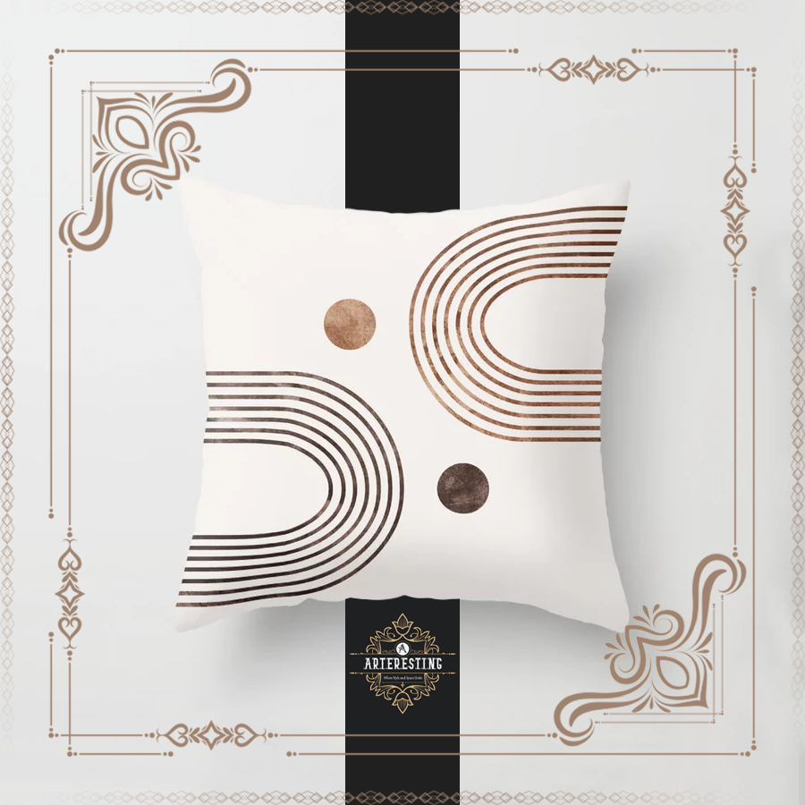 Bohemian Minimalist Geometric Abstract Artwork V2 Throw Pillow