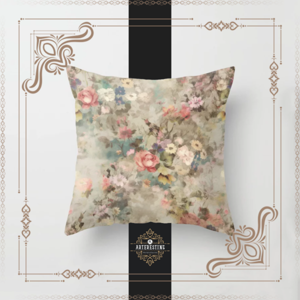 Timeless Blooms: Vintage Mid-Century Floral Elegance Throw Pillow