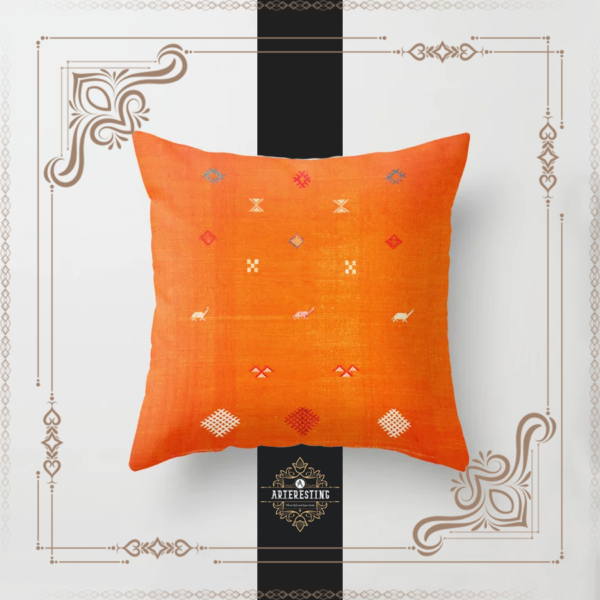 Sands of Tradition: Rustic Desert Tones in Oriental Moroccan Style Throw Pillow