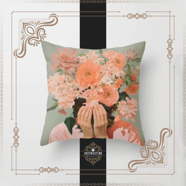 Blooms of Secrecy: Vintage Retro Enigma Throw Pillow