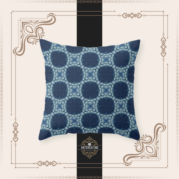 Vibrant Indigo Geometrics Throw Pillow