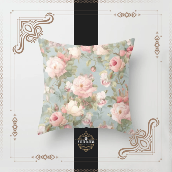 Blooms of Yesteryears: Classic Mid-Century Vintage Cottage Florals Throw Pillow