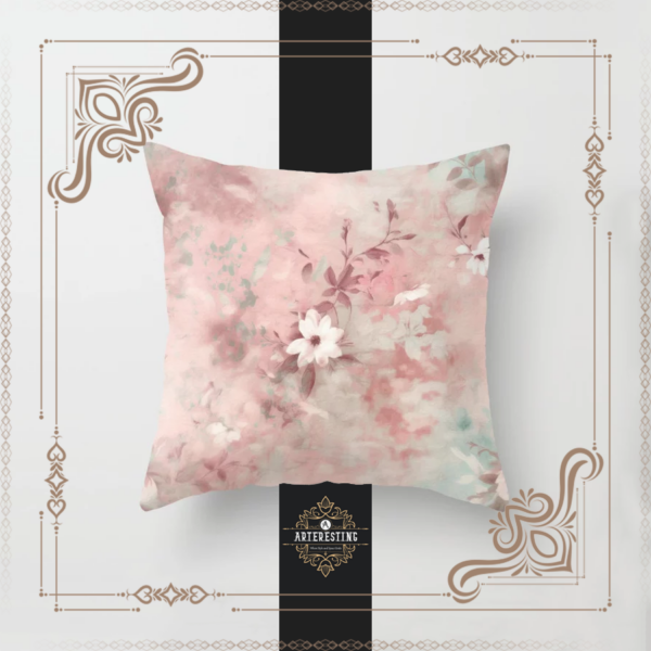 Rustic Revival: Mid-Century Vintage Florals Throw Pillow