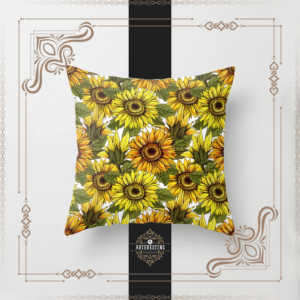 Lovely Nature _ Sunflower Seamless Pattern Throw Pillow