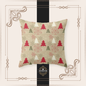 Merry Christmas - Lovely Xmas Pattern Christmas Tree Illustration Throw Pillow