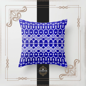 Azure Tapestry: Chefchaouen Moroccan Fabric Art Throw Pillow