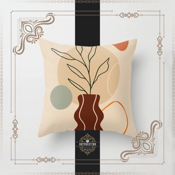 Bohemian Minimalist Abstract Shapes Wall Art Throw Pillow