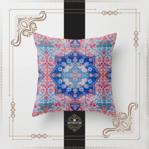 Timeless Beauty: Antique Oriental Floral Moroccan Artwork Throw Pillow