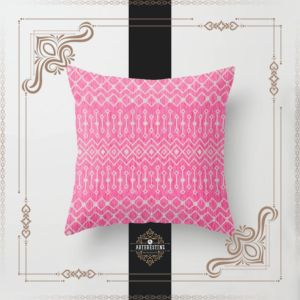 Bohemian Pink Elegance: Vintage Handmade Moroccan Fabric Style Artistry Throw Pillow