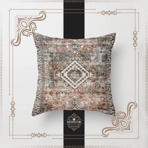 Boho Nomad Dreams: Traditional Moroccan Tapestry of Artistry Throw Pillow