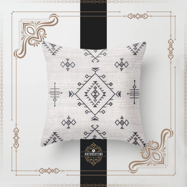 Rustic Charm: Heritage Moroccan Geometric Oasis Throw Pillow