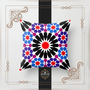 Zellige Fusion: Geometric Harmony in Andalusian Moroccan Tradition Throw Pillow