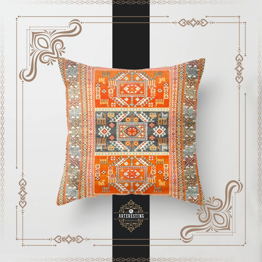 Antique Oriental Traditional Bohemian Moroccan Style Throw Pillow