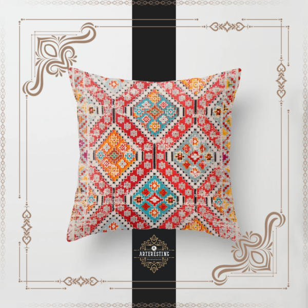 Bohemian Rhapsody: Moroccan Tribal Tapestry Throw Pillow