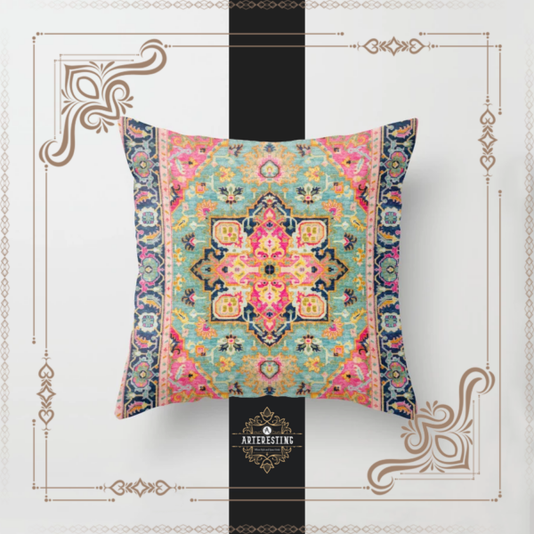 Heritage Kaleidoscope: Oriental Bohemian Moroccan Artistry Throw Pillow