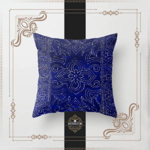 Heritage Oriental Bohemian Blue Indigo Traditional Moroccan Style Throw Pillow