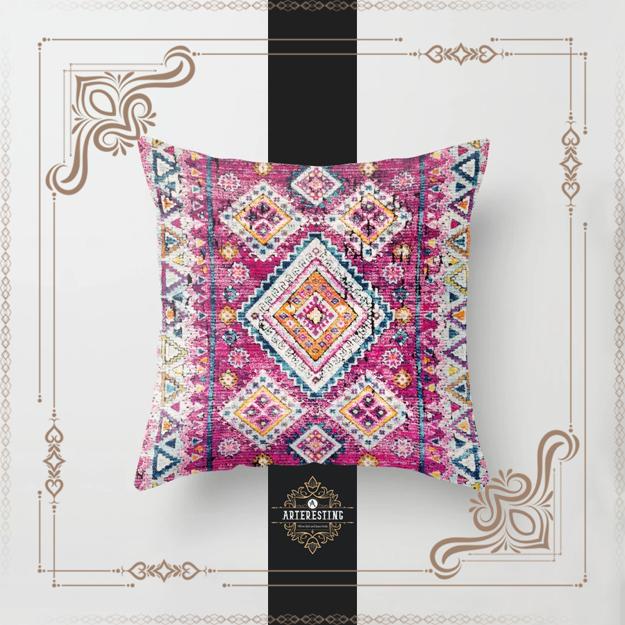 Vintage Heritage Bohemian Moroccan Fabric Style Throw Pillow