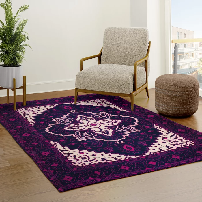 Royal Blooms: Majestic Moroccan Floral Masterpiece Rug