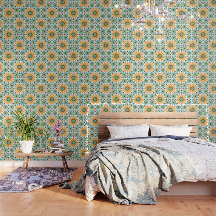 Vibrant Heritage: Andalusian Moroccan Zellige Tiles Wallpaper