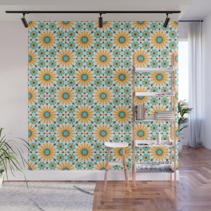 Vibrant Heritage: Andalusian Moroccan Zellige Tiles Wall Mural