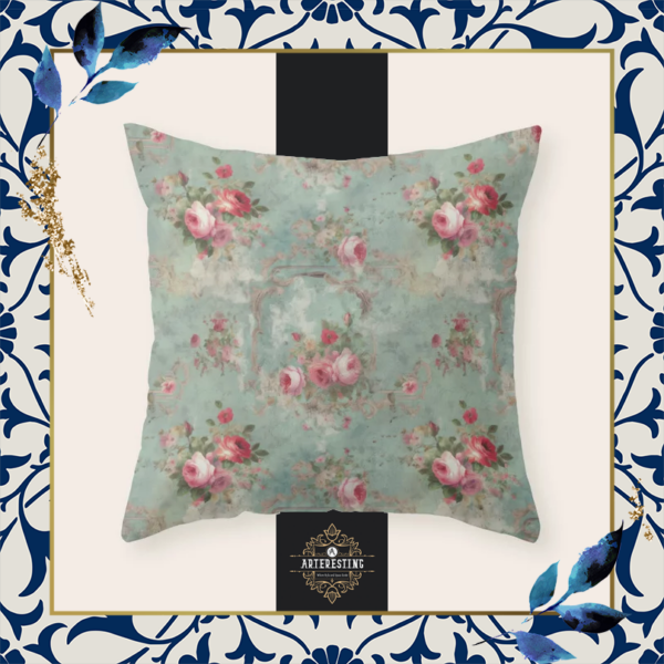 Charming Rustic Blooms Cushion Cover