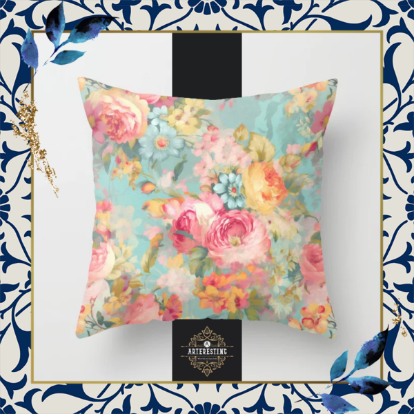 Farmhouse Vintage Blooms Cushion Cover