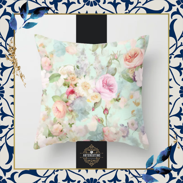 Timeless Vintage Floral Accent Pillow