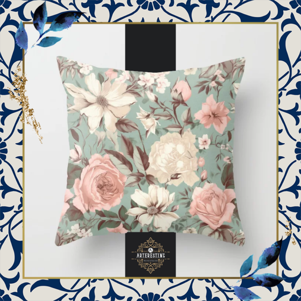 Charming Vintage Floral Cushion Cover