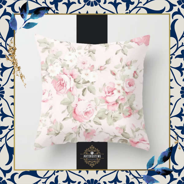 Charming Rustic Floral Accent Pillow