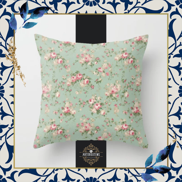 Timeless Vintage Blooms Throw Pillow