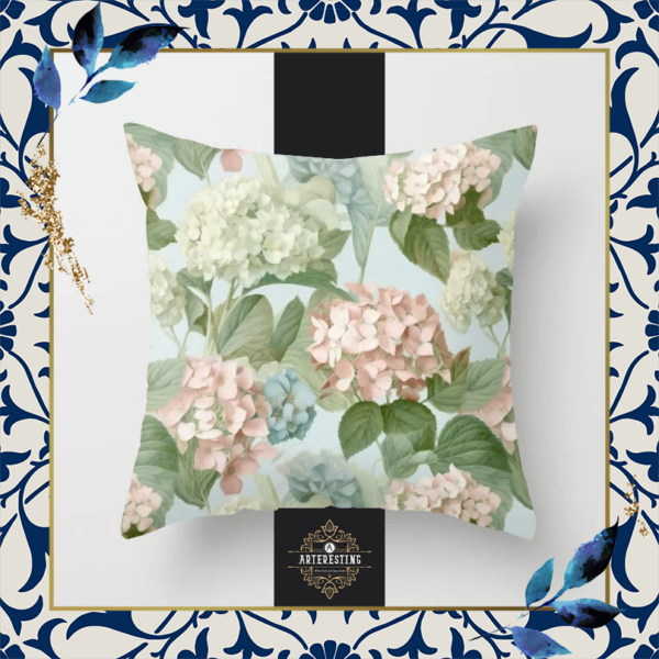 Mid-Century Farmhouse Blooms Throw Pillow