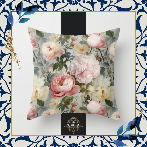 Farmhouse Floral Cottage Pillow Design