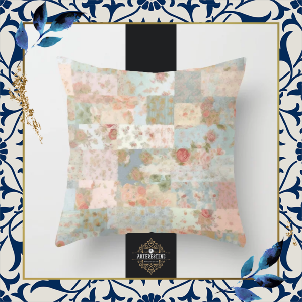 Mid-Century Cottage Floral Accent Pillow