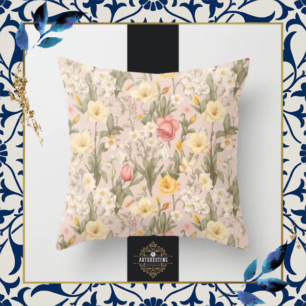 Farmhouse Floral Vintage Pillow Design