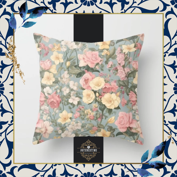 Mid-Century Rustic Blooms Pillow