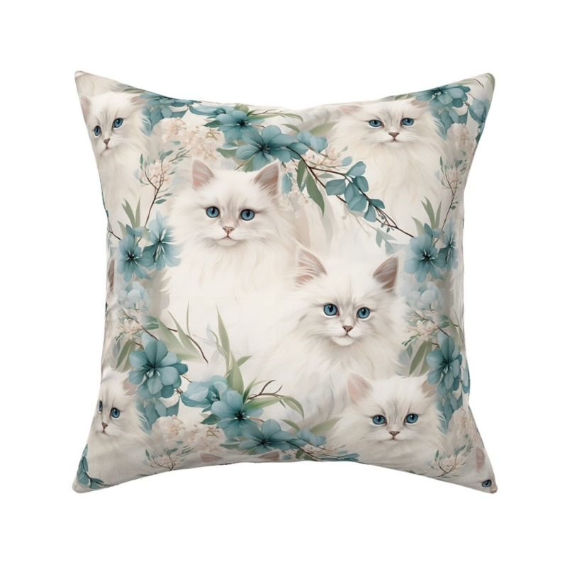 Throw Pillow in Whisker Dreams Persian Kittens