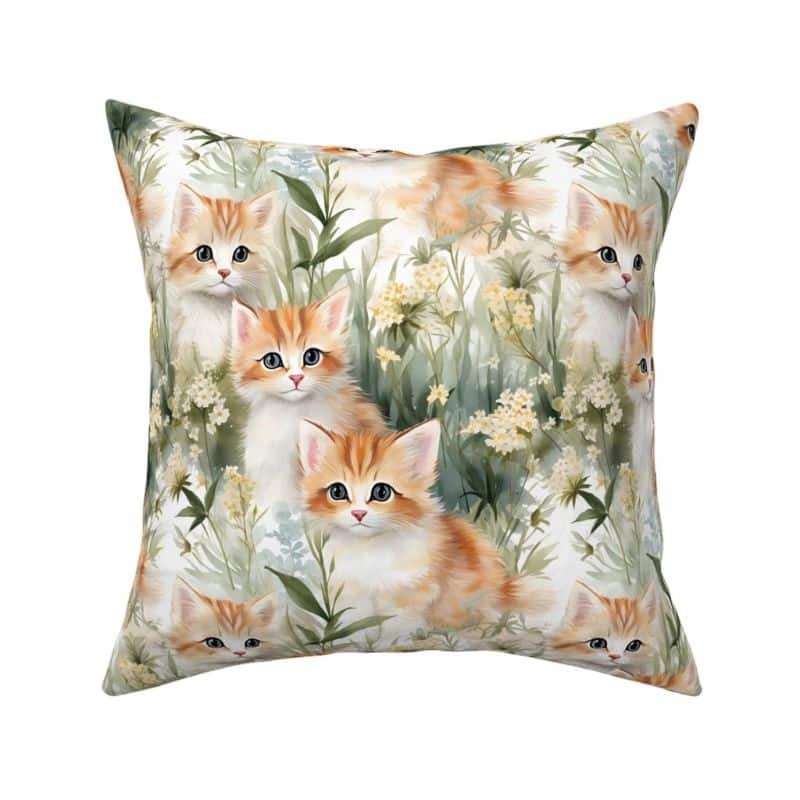 Throw Pillow in Roux Kittens Dreamy Whiskers