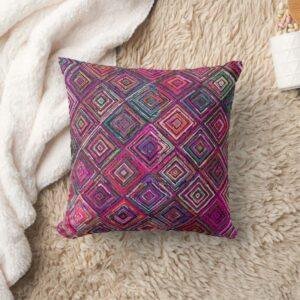 Blush Geometry Boho Pillow